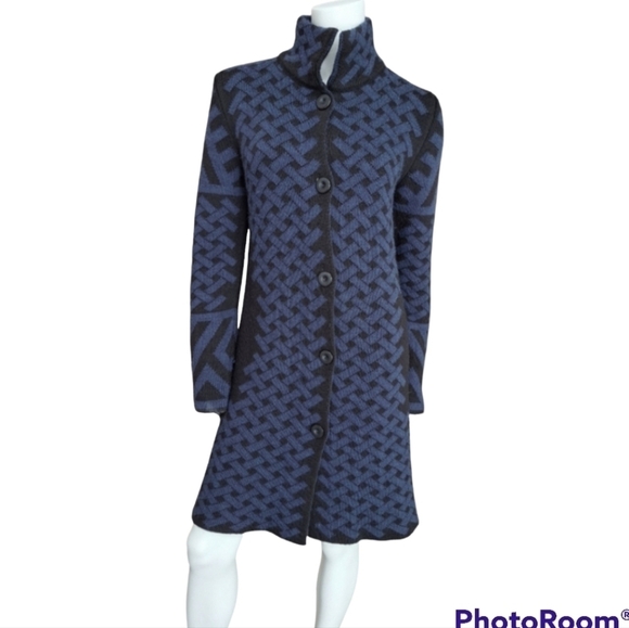 Cocogio long knit cardigan, sweater Alpaga and wool. Made in Italy Size L - Picture 3 of 13